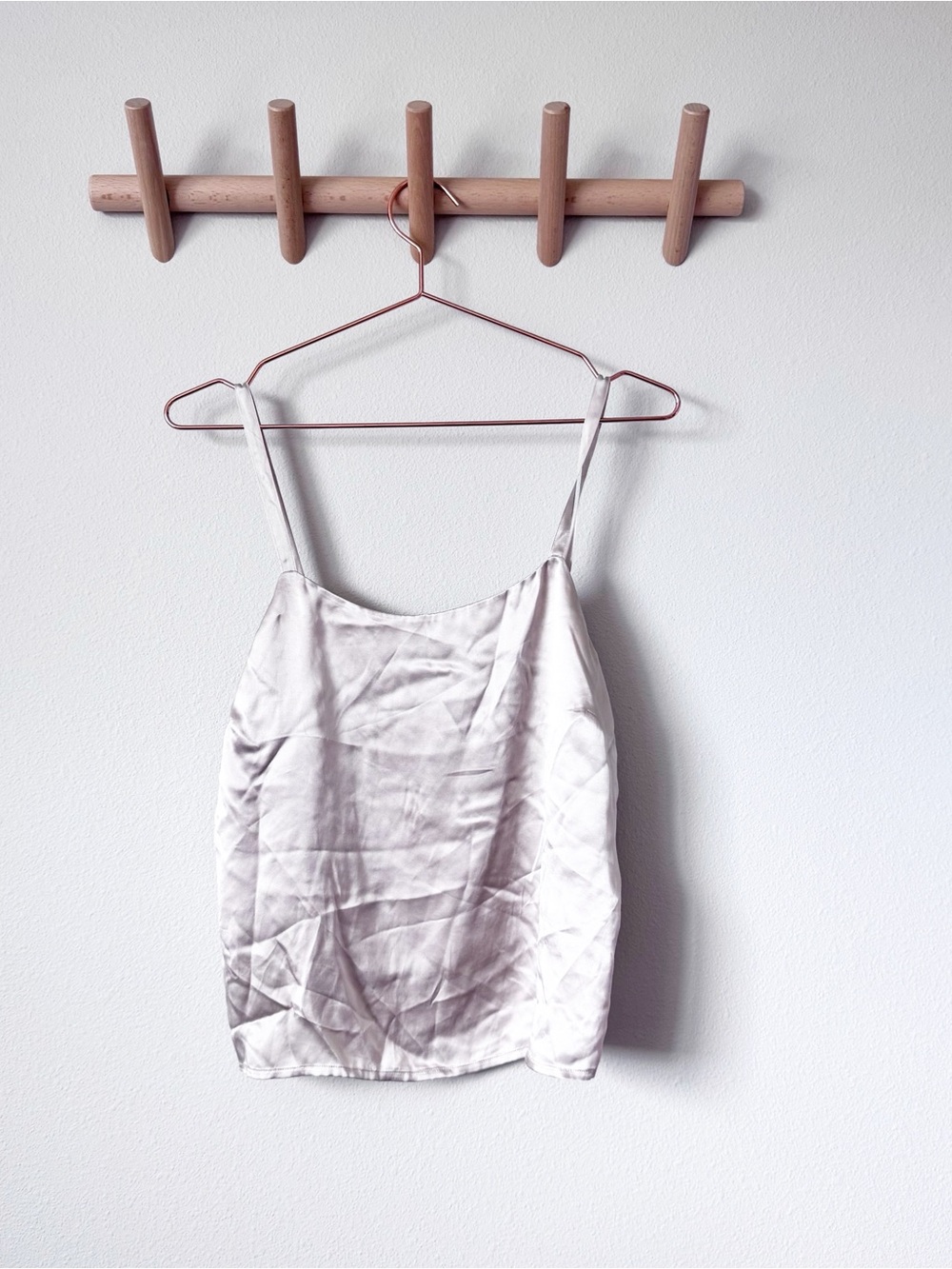 Johnny Was Silk Satin Camisole in Light Champagne